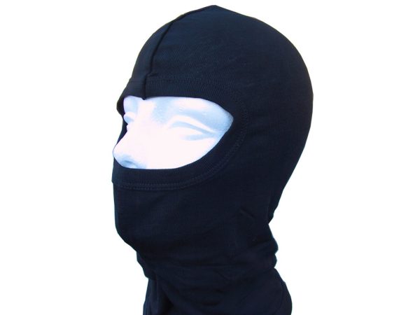 Balaclava hjelmhue fullface bomuld i unisize sort